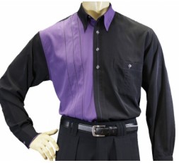 Hemd Langarm schwarz/lila - 1134ML