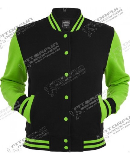Urban Classics 2 Tone Collegejacke Ladies schwarz/lime