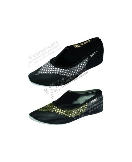 Bauchtanzschuhe 6309 schwarz/gold oder schwarz/silber