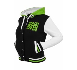 Urban Dance 3 Tone Collegejacke Ladies schwarz/weiss/limegreen