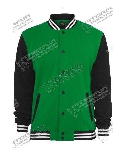 Urban Classics 3 Tone Collegejacke grün/schwarz/weiß