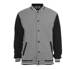 Urban Classics 3 Tone Collegejacke Gr. S grau/schwarz/weiß