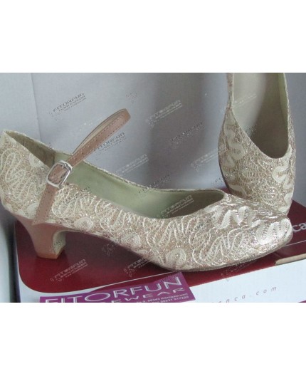 BL 116 sparkle gold - Tanzschuhe mit Chromledersohle - 3,8 cm Absatz
