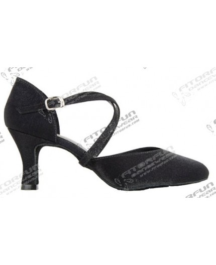BL 156 - Tanzschuhe schwarz Satin - 6,5 cm Absatz